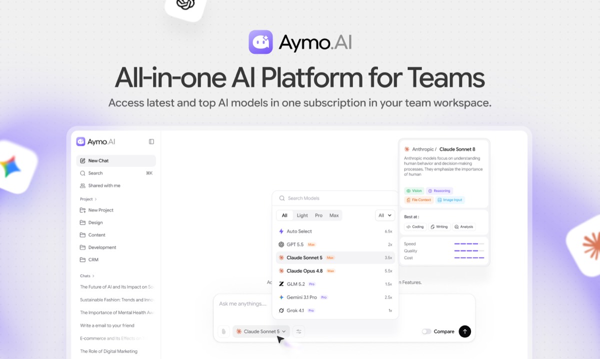 Aymo AI homepage