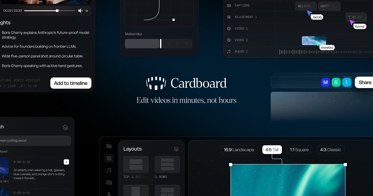 Cardboard homepage