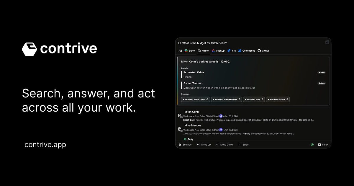 Contrive homepage
