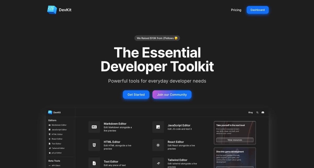 DevKit homepage
