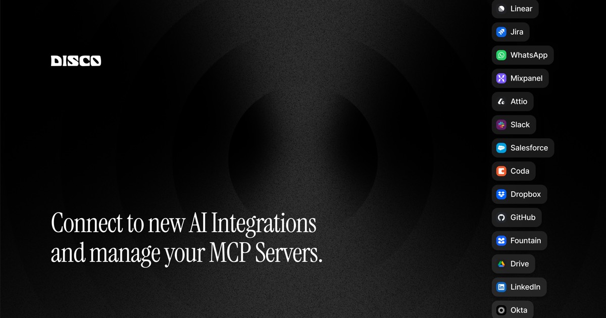 Disco.dev homepage