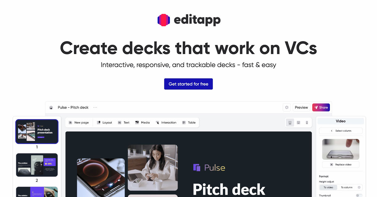 Editapp homepage