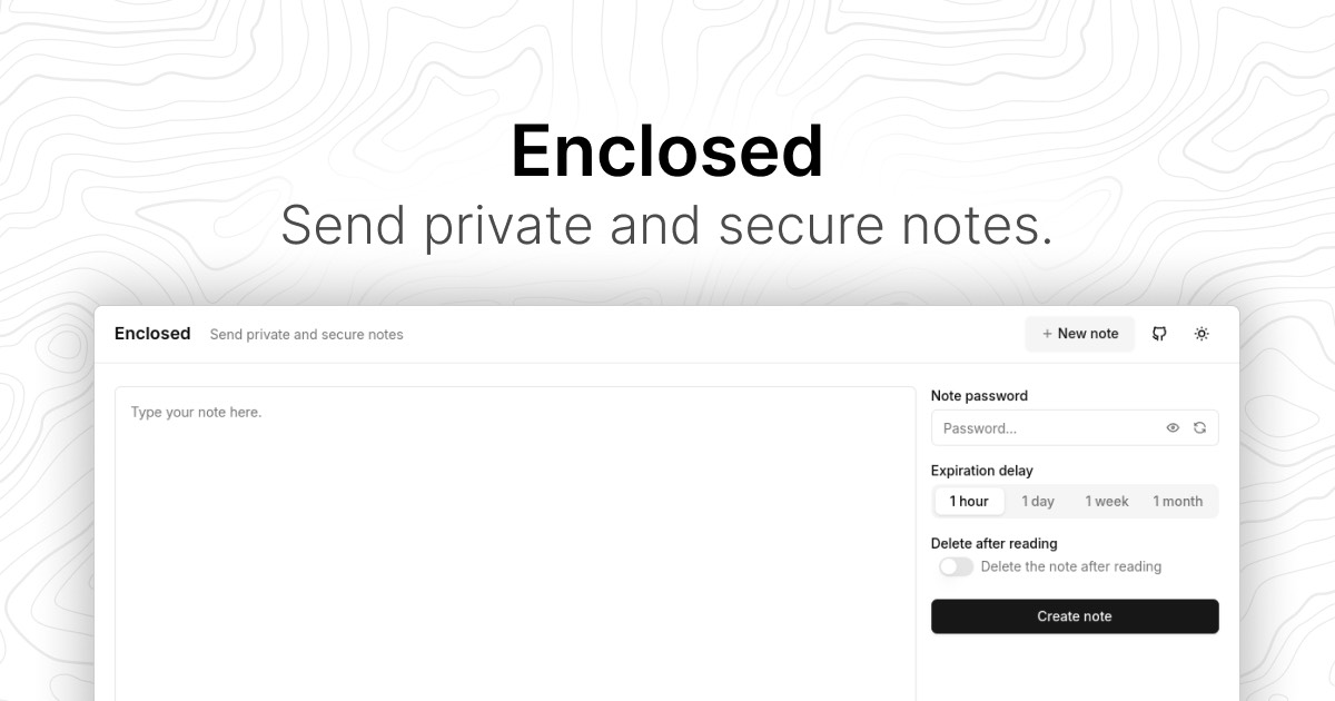 Enclosed homepage