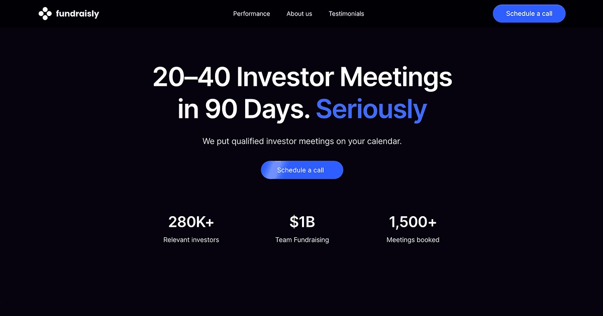 Fundraisly homepage
