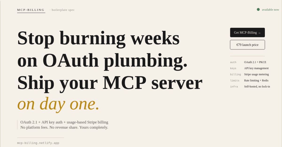 MCP-Billing homepage