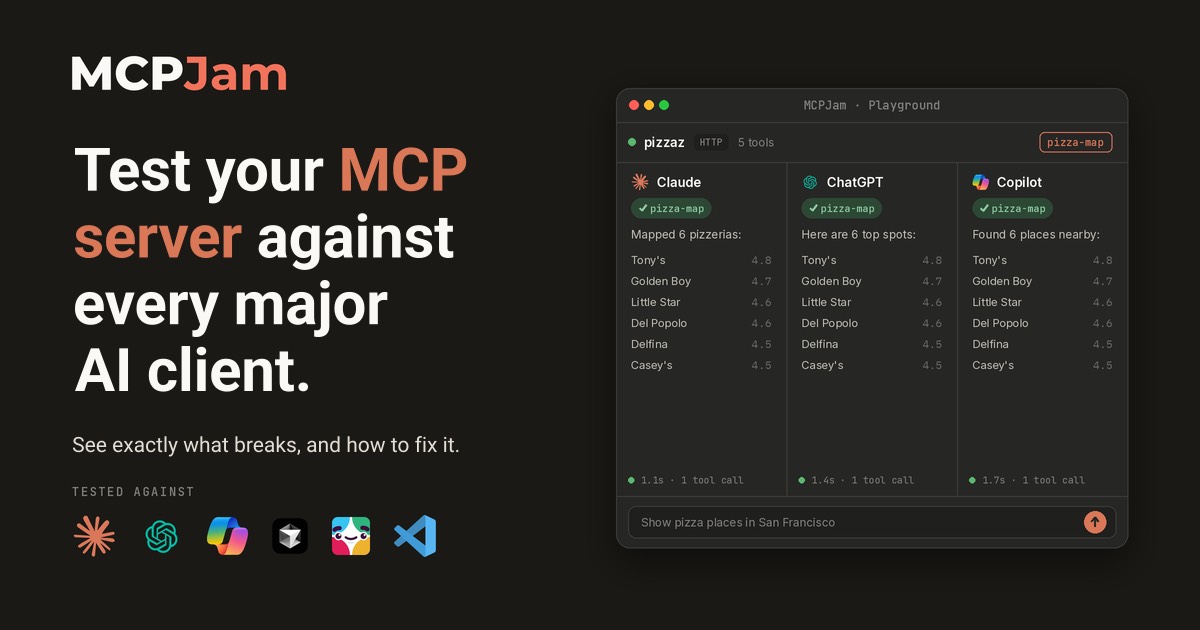 MCPJam homepage