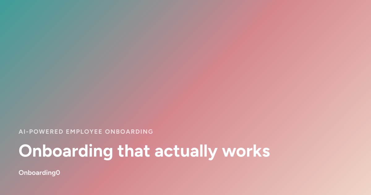 Onboarding0 homepage