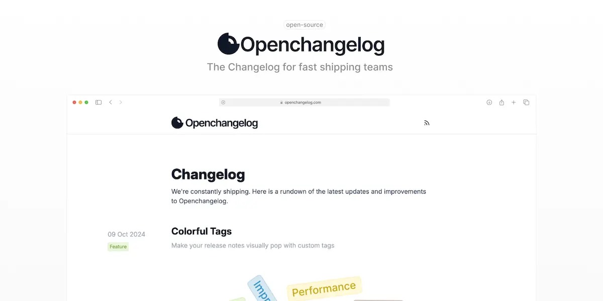 Openchangelog homepage