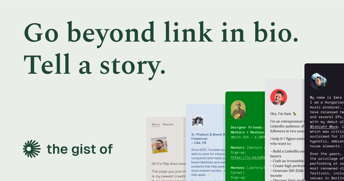 the gist of homepage