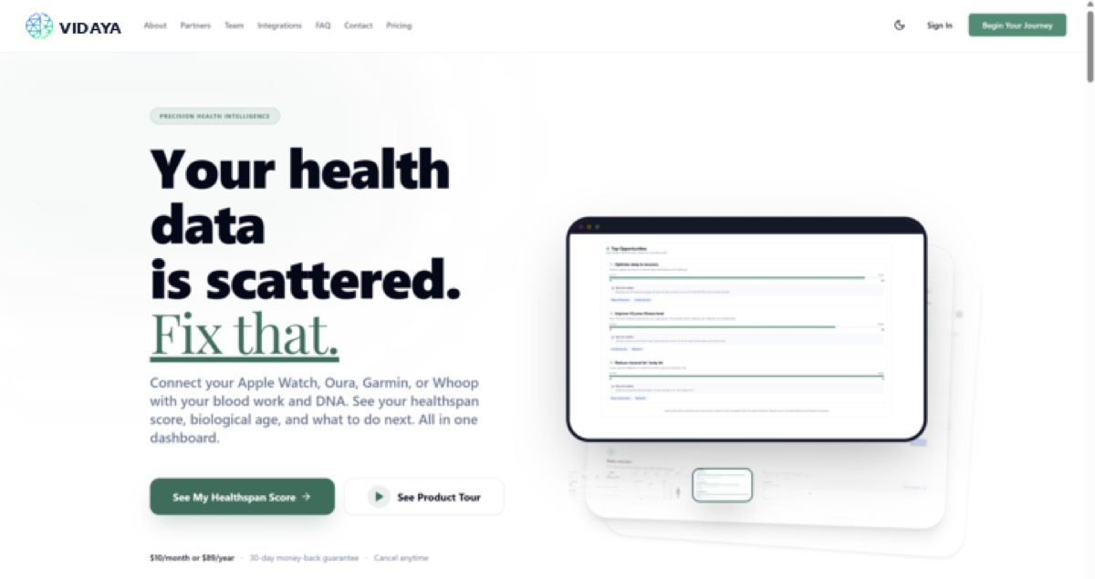 Vidaya homepage